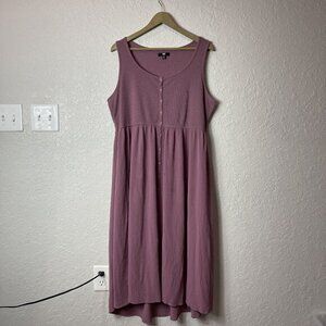 Frye Womens Sleeveless Button‎ Front Midi Dress XXL Dusty Rose